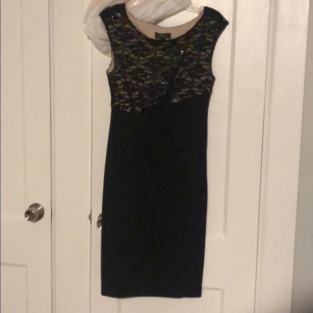 Black and nude sequin dress